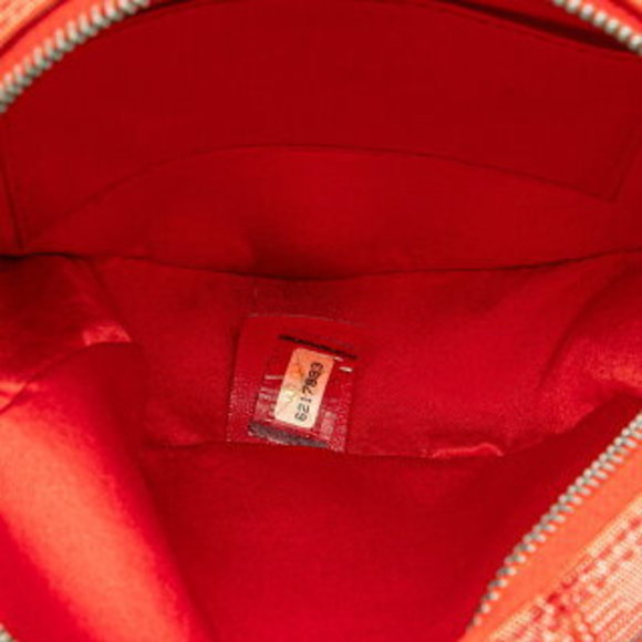 CHANEL Travel Line Coco Mark Pouch Red Canvas - Picture 5 of 8